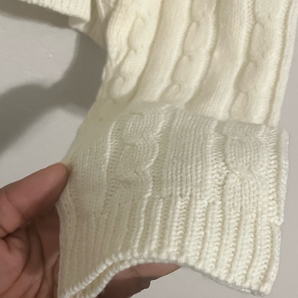PLT Cream Cable Knit Cropped Sweater Size Medium - Picture 8 of 8